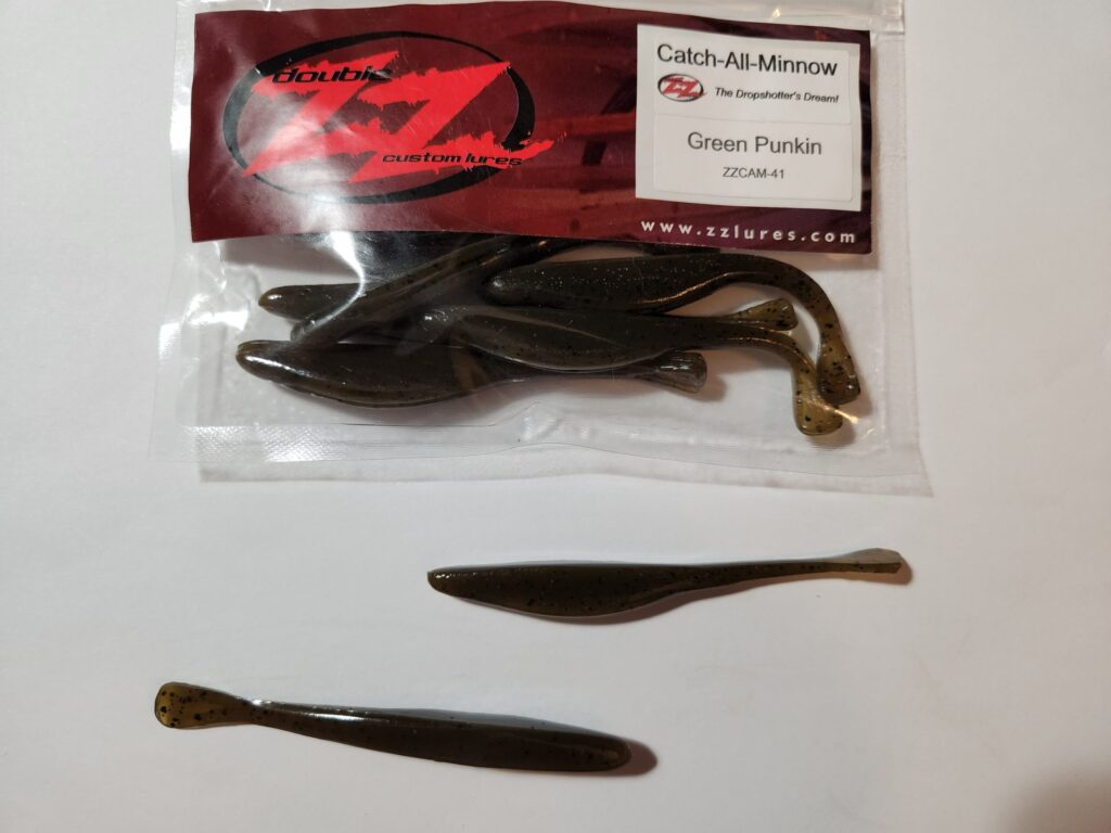 Double ZZ lures catc all minnow green punkin